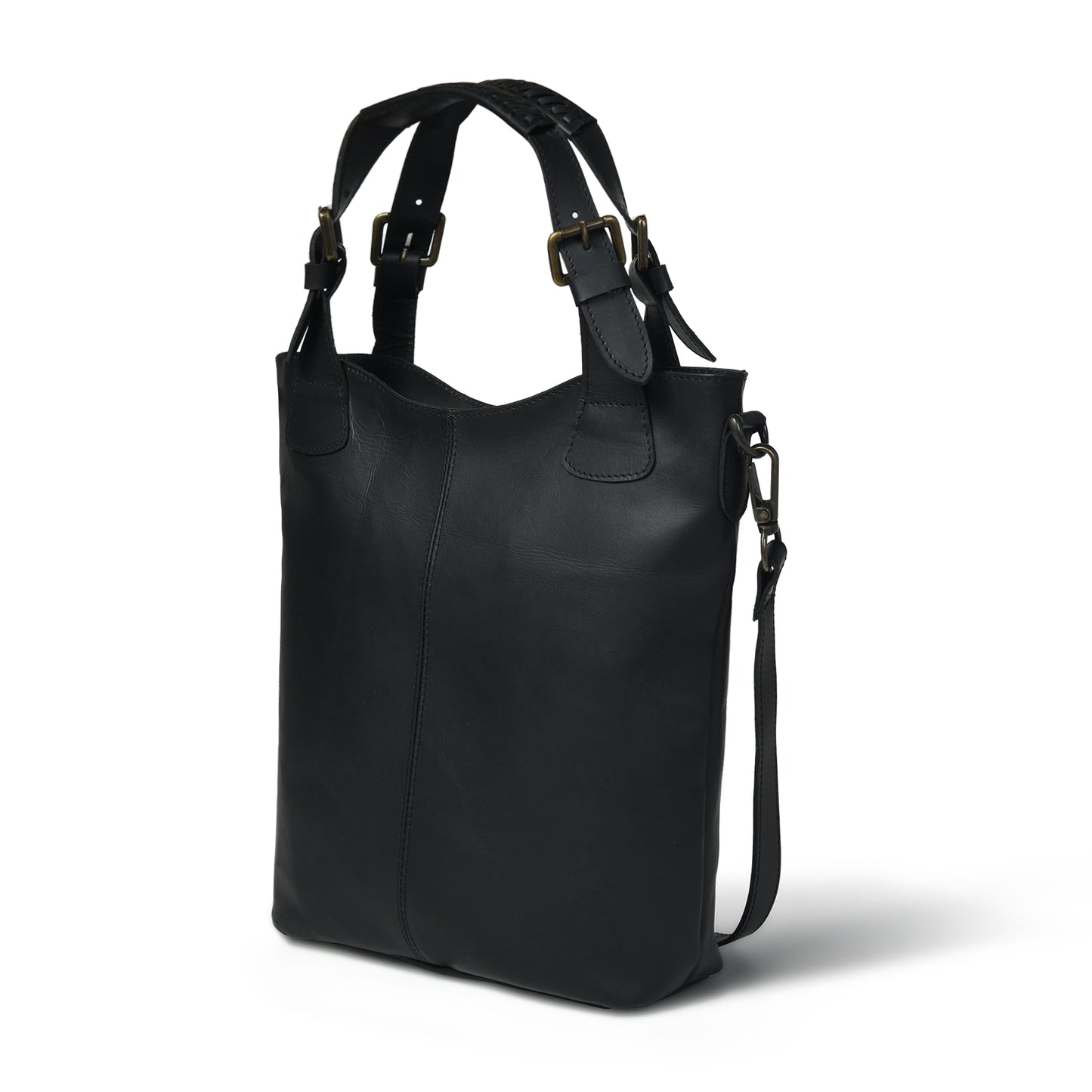 Leather Shopper Handbag - Ladies'  Cowhide