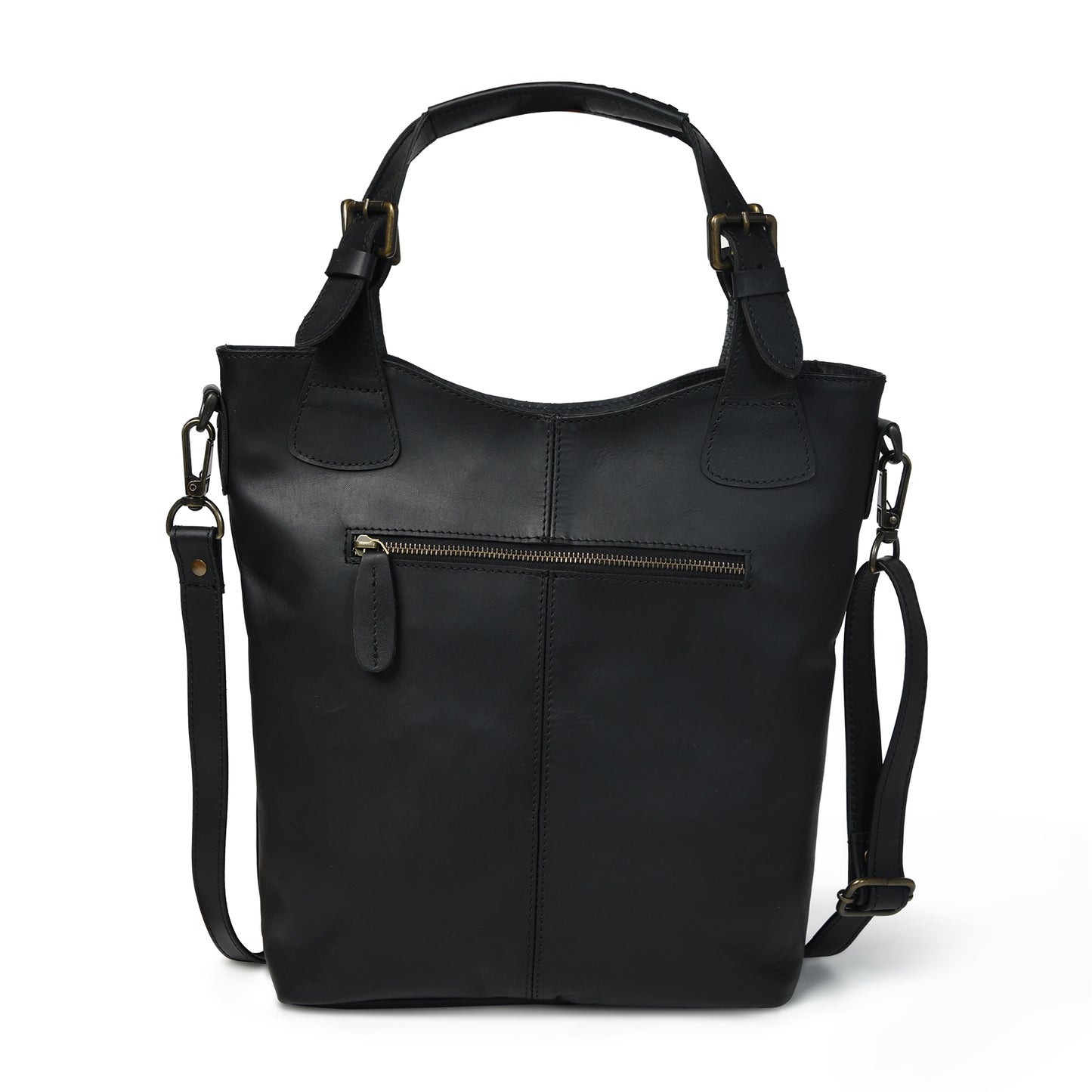 Leather Shopper Handbag - Ladies'  Cowhide