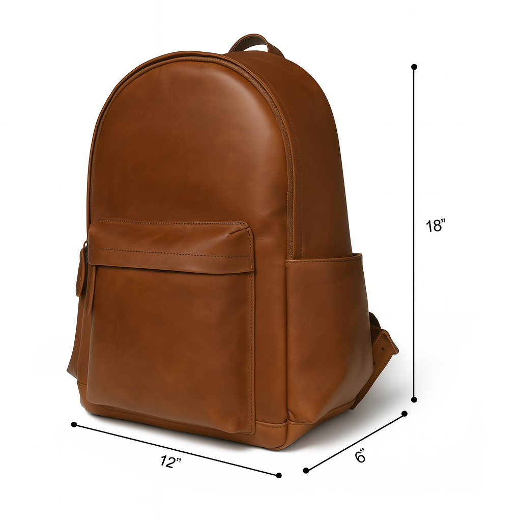 Elegant Waxed Leather Multi-Compartment Bag