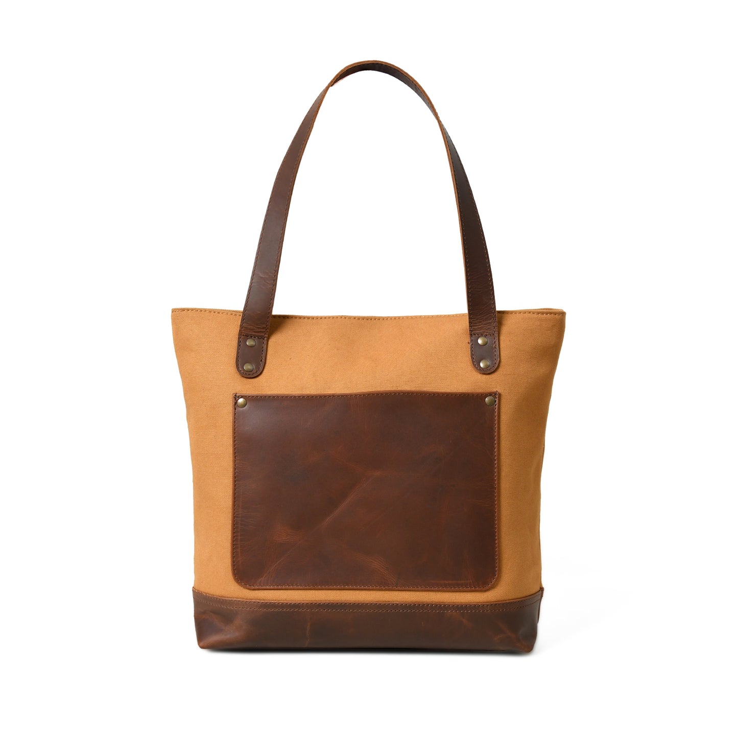 Organic Elegance: Leather & Canvas Tote Bag