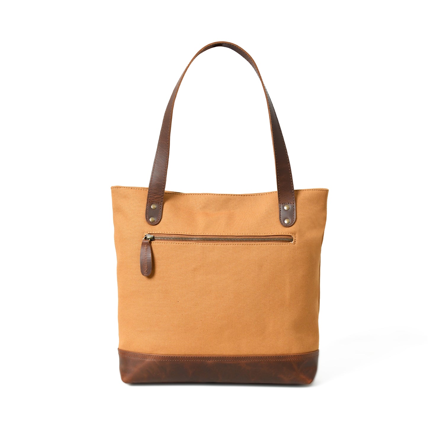 Organic Elegance: Leather & Canvas Tote Bag