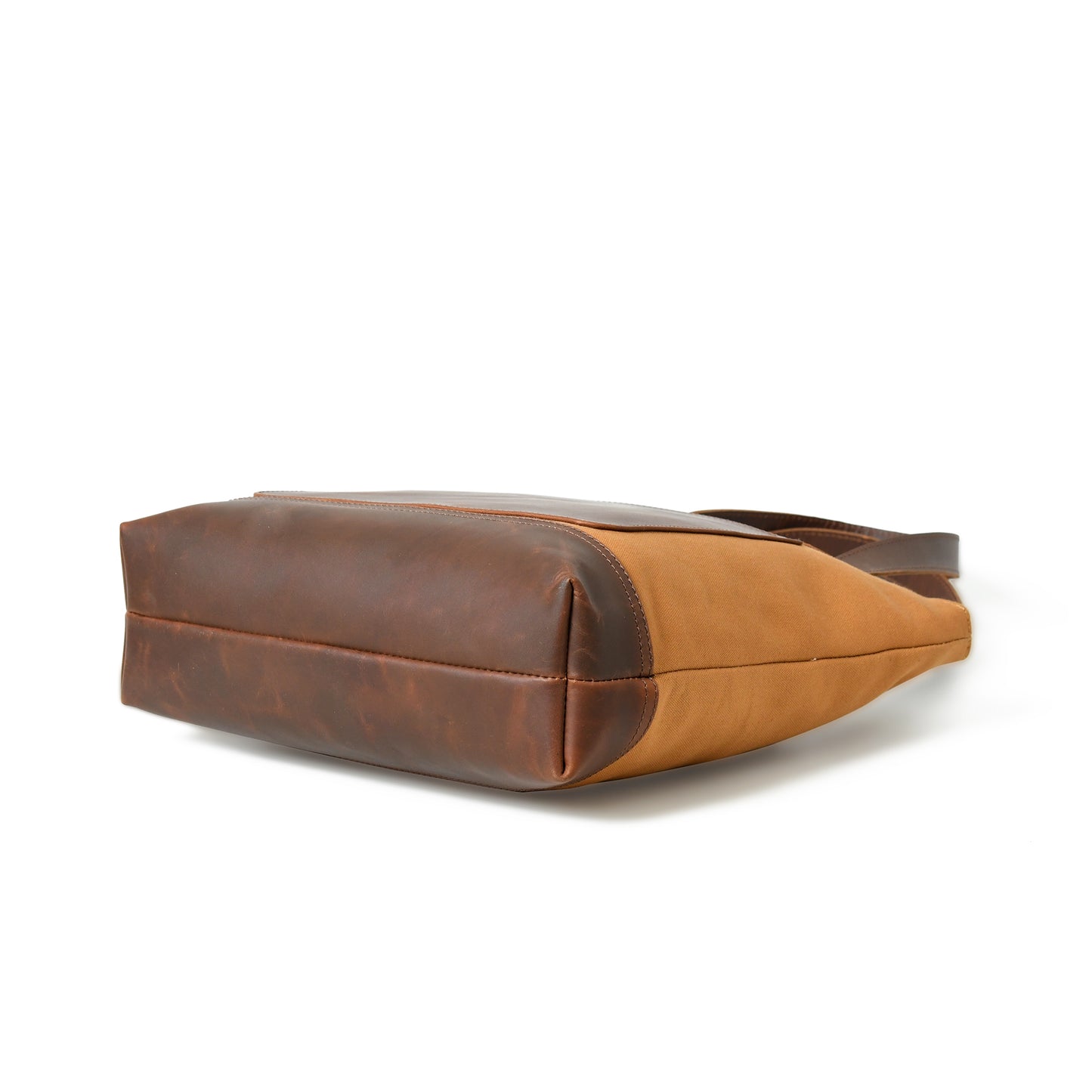 Organic Elegance: Leather & Canvas Tote Bag