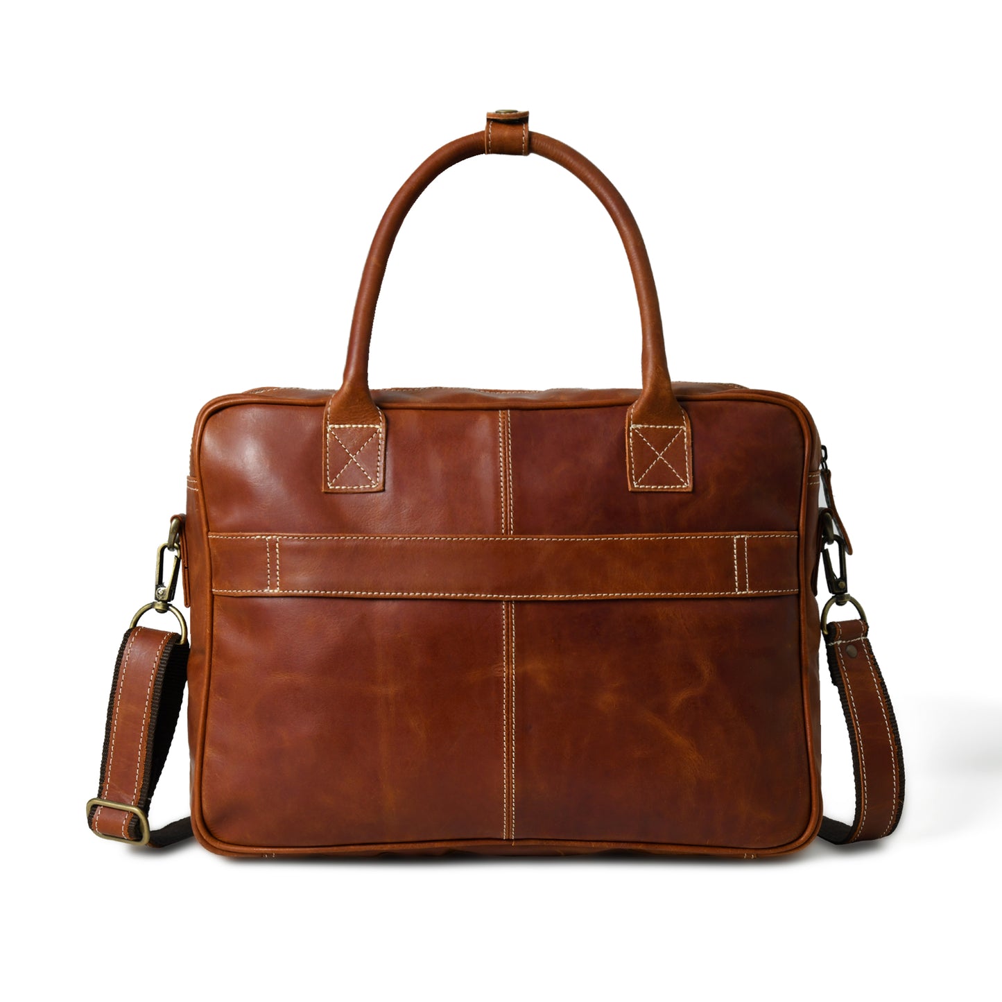 Elegance Unveiled Waxy Leather Laptop Bag