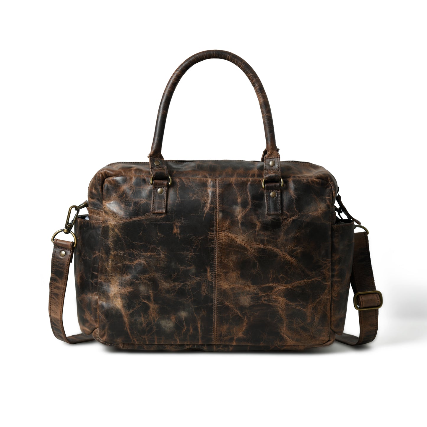 Timeless Charm: Cow Waxy Leather Laptop Bag