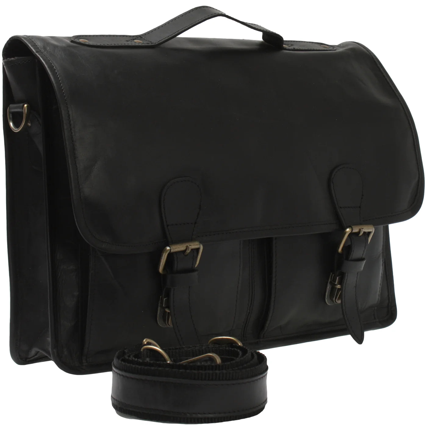 Vintage Waxed Leather Messenger Bag