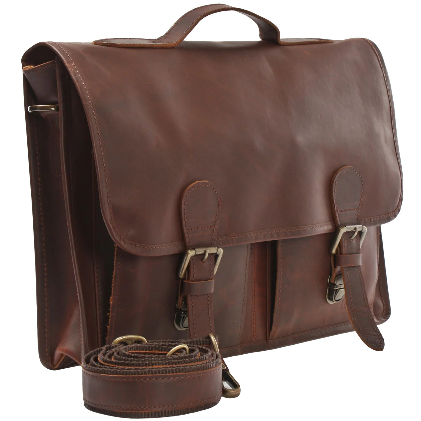 Vintage Waxed Leather Messenger Bag