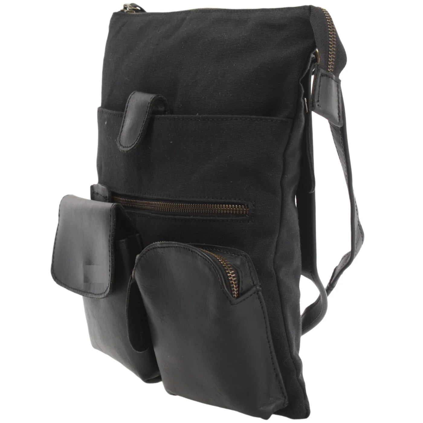 Versatile Canvas & Leather Crossbody Bag