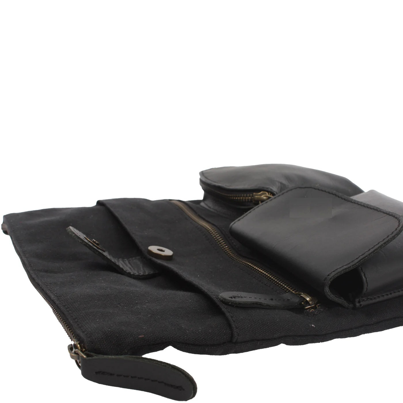 Versatile Canvas & Leather Crossbody Bag
