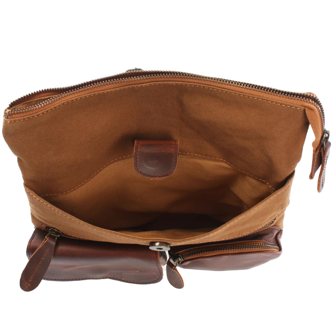 Versatile Canvas & Leather Crossbody Bag