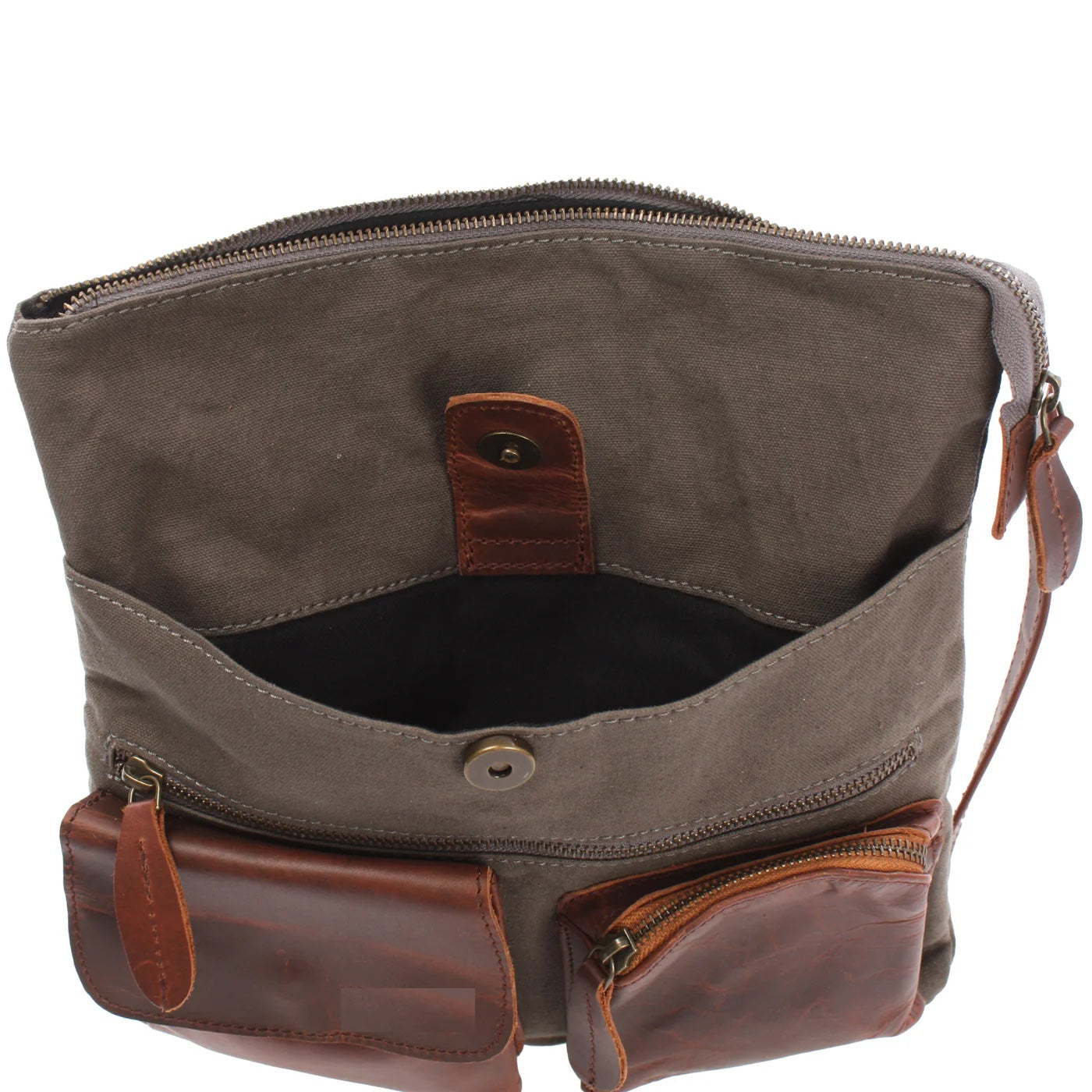 Versatile Canvas & Leather Crossbody Bag