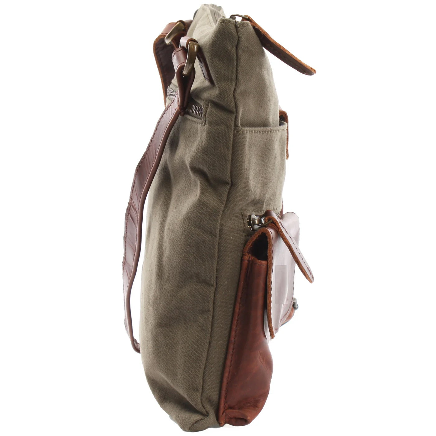 Versatile Canvas & Leather Crossbody Bag