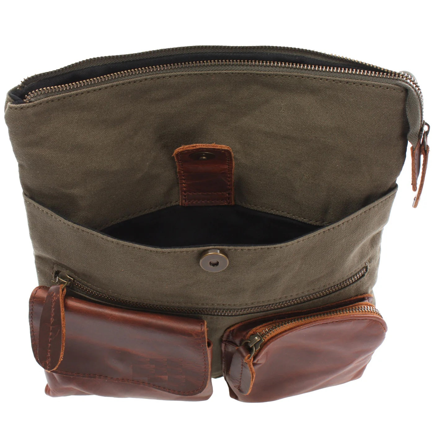 Versatile Canvas & Leather Crossbody Bag