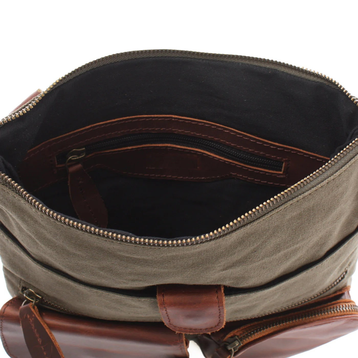 Versatile Canvas & Leather Crossbody Bag