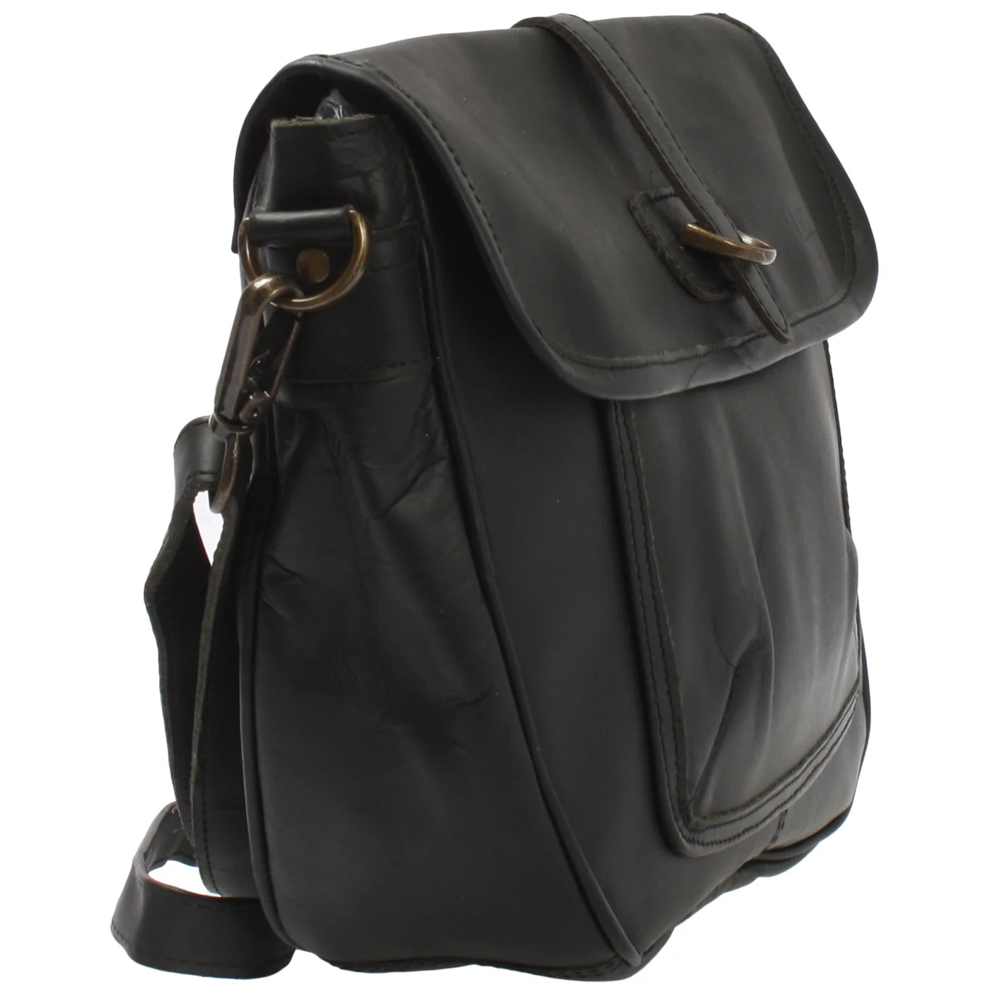 Waxed Cowhide Leather Shoulder Bag