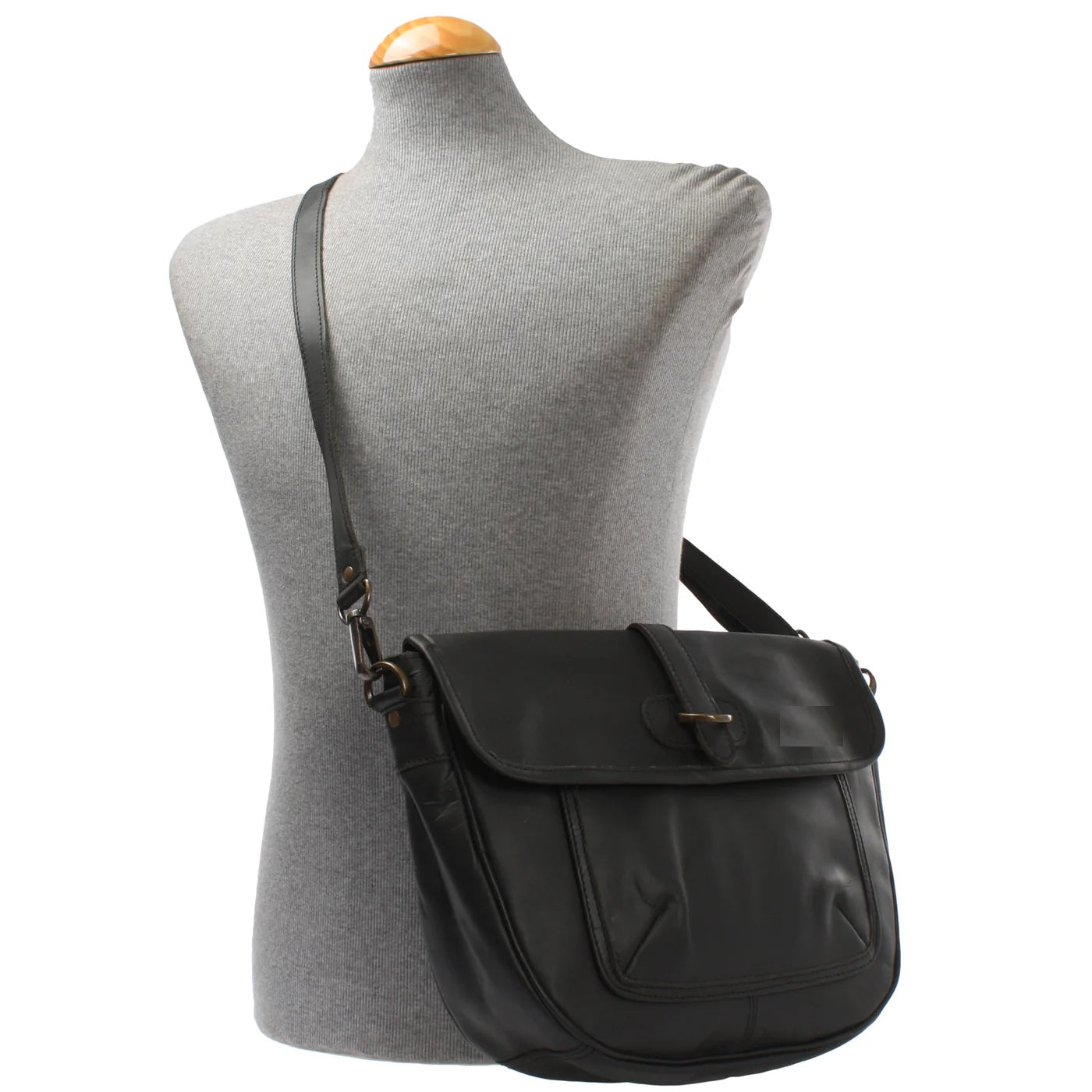 Waxed Cowhide Leather Shoulder Bag