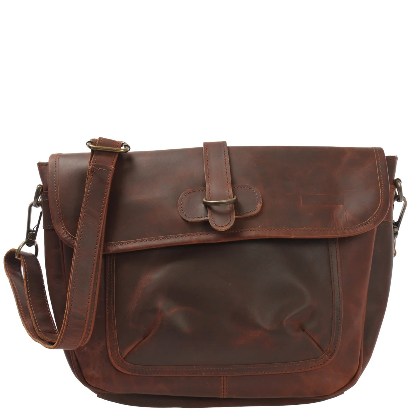 Waxed Cowhide Leather Shoulder Bag