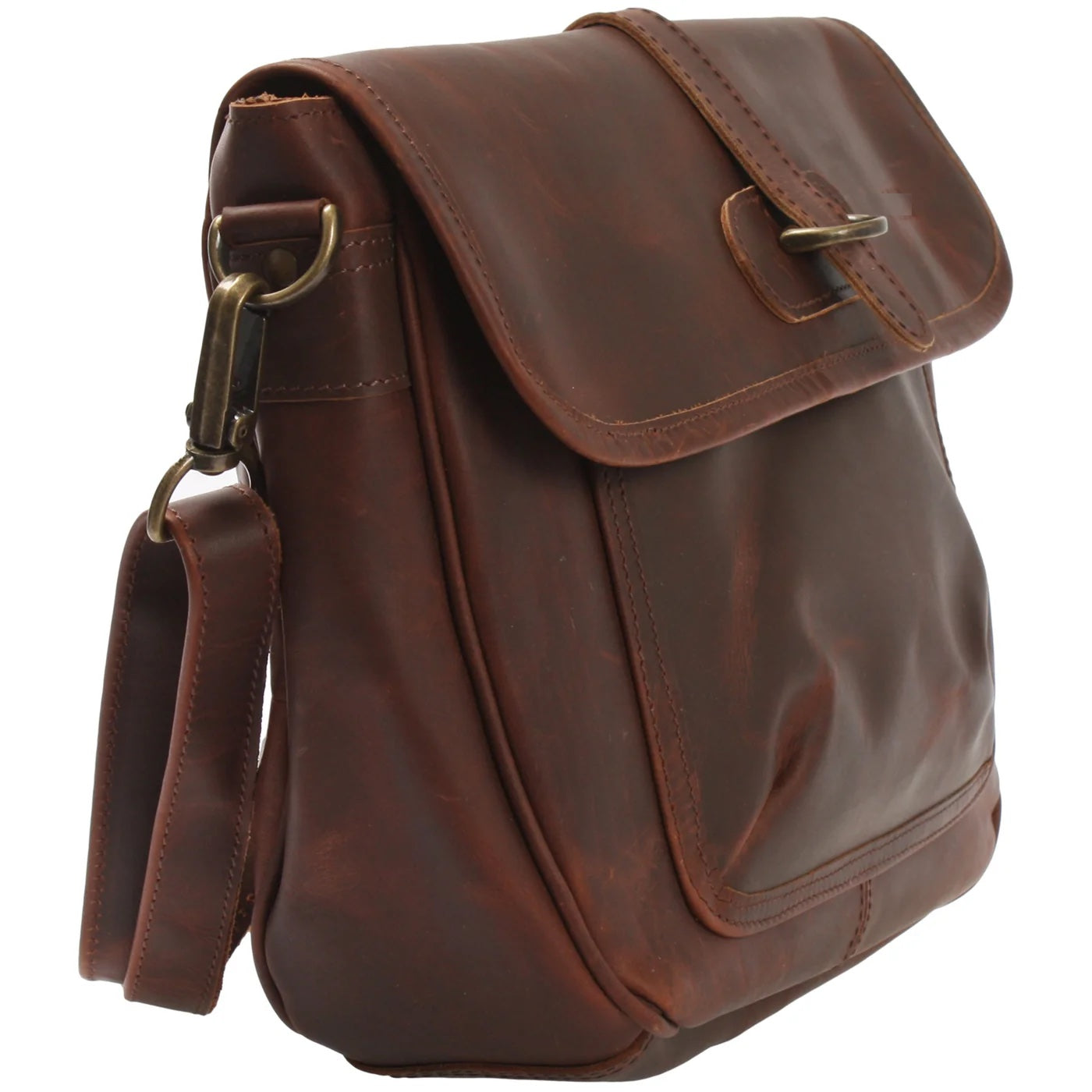 Waxed Cowhide Leather Shoulder Bag