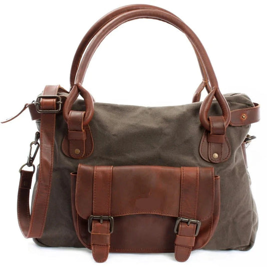 Suede & Leather Shoulder Bag - Durable & Functional