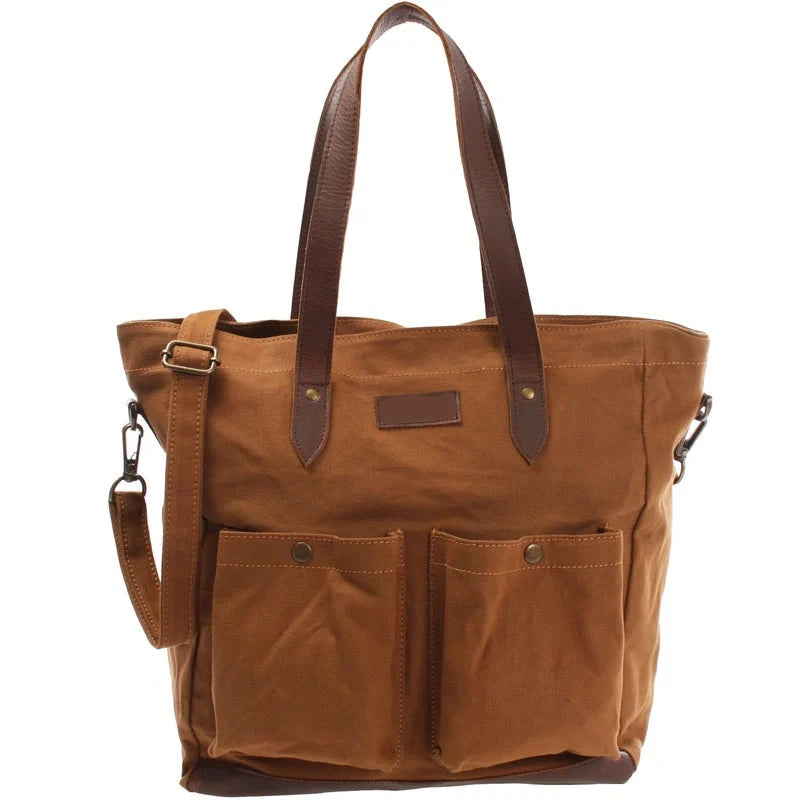 Suede & Leather Shopper Bag - Ladies’ Durable & Versatile