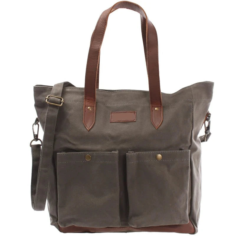 Suede & Leather Shopper Bag - Ladies’ Durable & Versatile