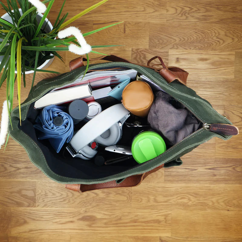 Suede & Leather Shopper Bag - Ladies’ Durable & Versatile