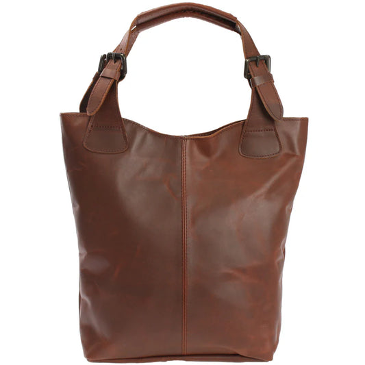 Leather Shopper Handbag - Ladies'  Cowhide