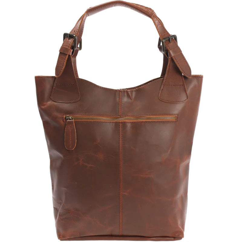 Leather Shopper Handbag - Ladies'  Cowhide