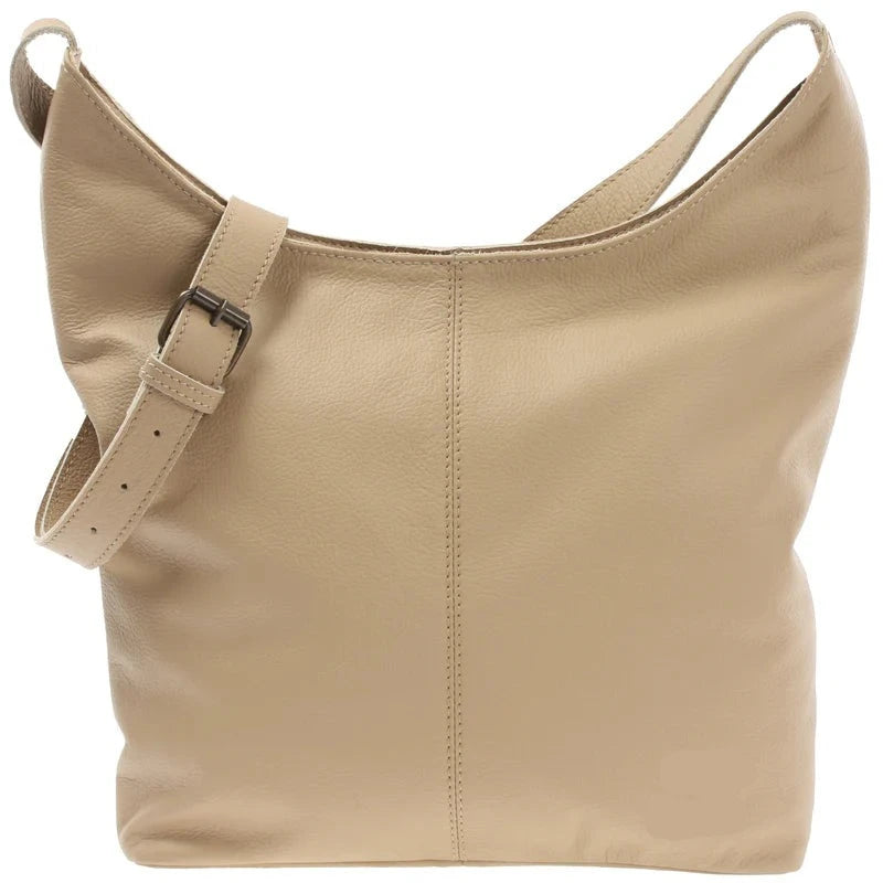 Fawn Buffalo Leather Shoulder Bag